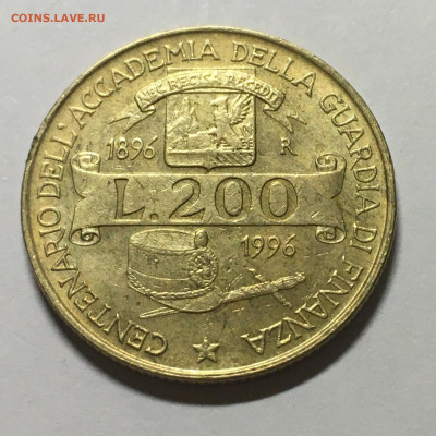 Италия 1996г 200 лир "100 лет Академии таможенной службы" - image-03-11-20-06-33