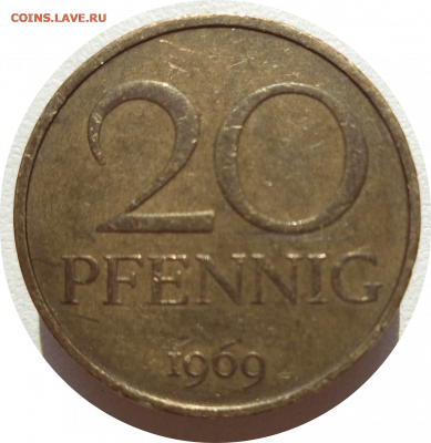 20 пфеннигов 1969 юл г. ГДР до 04.11.20 в 22:00 МСК - Rounded_20201103_202650