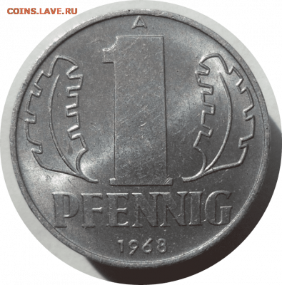 1 пфенниг 1968 г. ГДР до 05.11.20 в 22:00 МСК - Rounded_20201104_021829