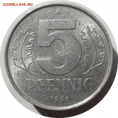 5 пфеннигов 1968 г. ГДР до 05.11.20 в 22:00 МСК - Rounded_20201104_022259