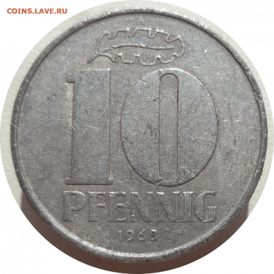 10 пфеннигов 1968 г. ГДР до 05.11.20 в 22:00 МСК - Rounded_20201104_023534