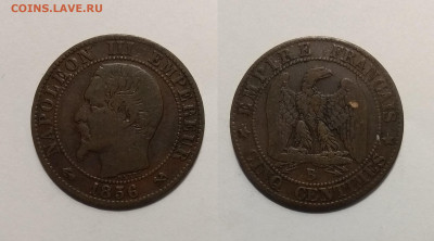 Франция 5 сантимов 1856 года, Наполеон III - 7.11 22:00 мск - IMG_20201031_165848