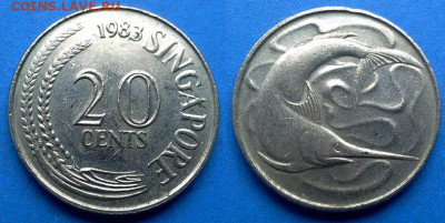 Сингапур - 20 центов 1983 года (Фауна) до 9.11 - Сингапур 20 центов, 1983