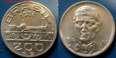 Бразилия 200 реалов Год 1936 Окончание: 05-11 В 22-00 мск - браз