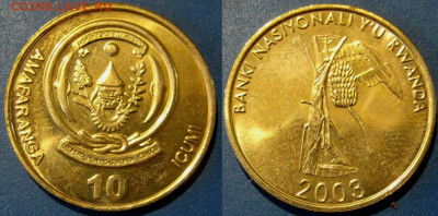 Руанда 10 франков Год 2003 Окончание 05-11 В 22-00 мск - руанда 10 фр