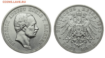 Саксония. 3 марки 1909 г. Фридрих. До 08.11.20. - DSH_8927.JPG