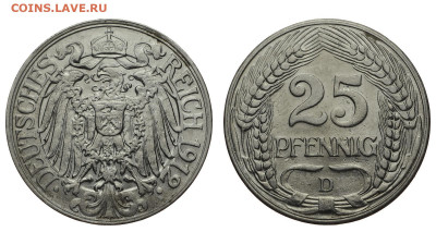 Германия. 25 пфеннигов 1912 г. D. До 08.11.20. - DSH_8992.JPG