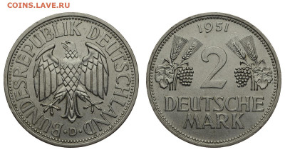 ФРГ. 2 марки 1951 г. D. До 08.11.20. - DSH_8998.JPG