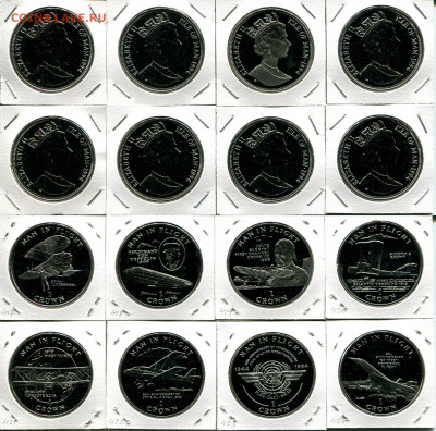 О.Мэн набор 1Кр 8шт 1994 Авиация до 10.11.20 22-00 мск - IoM 1994 set Man in flight