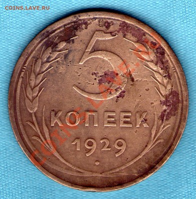 5 копеек 1929 год  до 28.09.2011 в 22:00 - skan685