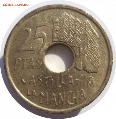 25 песет 1996 г. Испания (Кастилия-Ла-Манча) до 08.11.20 - Rounded_20201107_150444