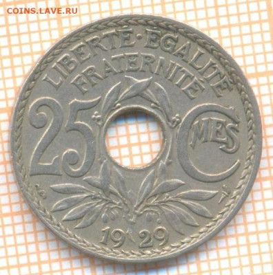 Франция 25 сантимов 1929 г., до 12.11.2020 г. 22.00 по Москв - Франция 25 сантимов 1929 2238