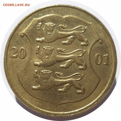 1 крона 2001 г. Эстония до 08.11.20 в 22:00 МСК - Rounded_20201107_233613