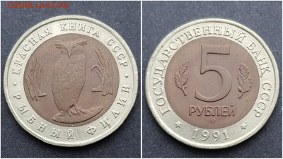 Рыбный Филин 5 рублей 1991 год. Хороший. До 13.11 - IMG_20201106_220932