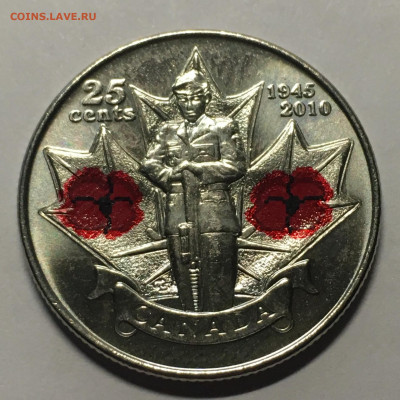 Канада 2010г 25 центов "65 лет Победы" цветная - image-09-09-20-07-18-1