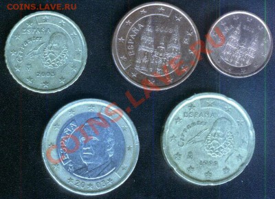 Испания евро 5 разных монет до 28.09.2011 - испания-5шт-2