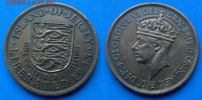 12 шиллинга 1945 года (Георг VI) до 16.11 - Джерси 1.12 шиллинга, 1945 до 29