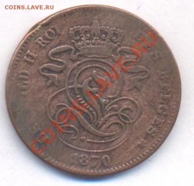 Бельгия 2 сантима  1870 г.До 26.09.11 г. 21-00 МСК. - 2 сантима