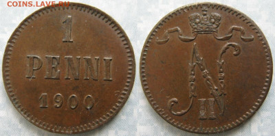 Финляндия 1 пенни 1900 до 19-11-20 в 22:00 - Финляндия 1 пенни 1900    175-к25-8569