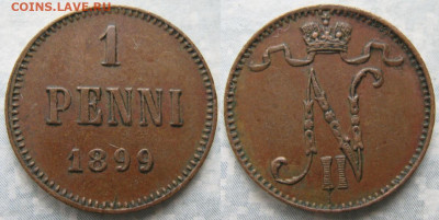 Финляндия 1 пенни 1899 до 19-11-20 в 22:00 - Финляндия 1 пенни 1899    205-асс15-11572