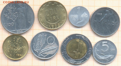 Италия 8 монет, до 18.11.2020 г. 22.00 по Москве - Италия 8 монет 1186