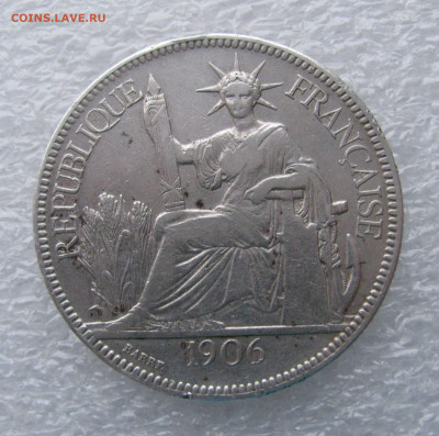 Французский Индокитай. 1 ПИАСТР 1906 года. До 15.11.2020 - Пиастр 1906 (4).JPG