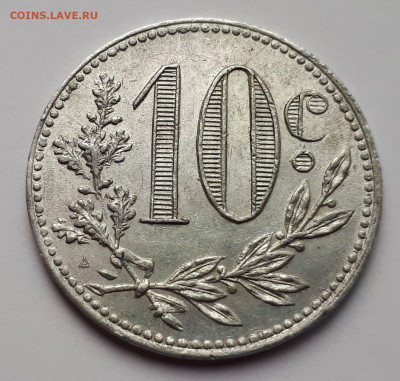Алжир 10 сантимов 1916 г. Сохран! - 2