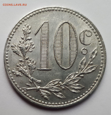 Алжир 10 сантимов 1916 г. Сохран! - 1