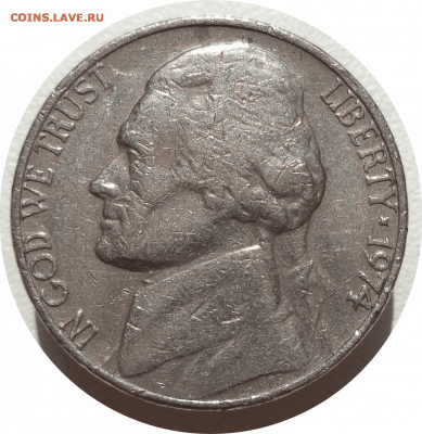 5 центов 1974 г. США до 15.11.20 в 22:00 МСК - Rounded_20201114_182924