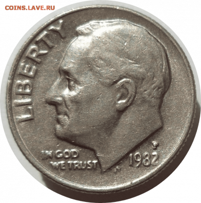 1 дайм 1982 г. (P) США до 15.11.20 в 22:00 МСК - Rounded_20201114_184846