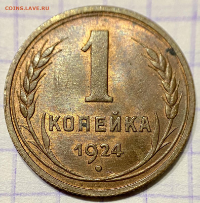 1 копейка, 1924 год. Шт блеск - 82C6D779-A4DF-4900-952F-2A96CFF0EC4A