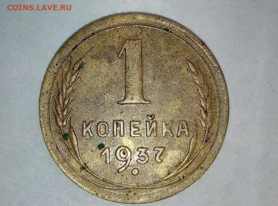 1 копейка 1937 года. Шт.1.1 "Т" . До 18.11. В 21-00 МСК. - i (71)