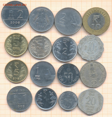 Индия 16 монет - 4 индия 16м 100