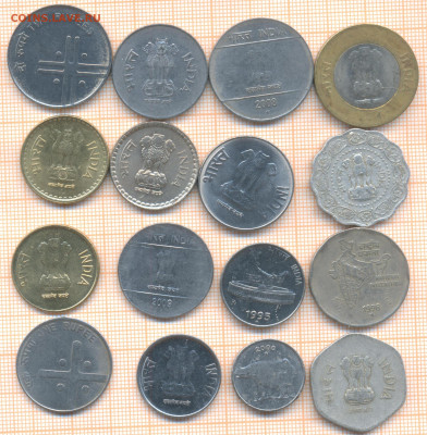 Индия 16 монет - 4 индия 16м 100а