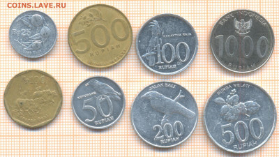 Индонезия 8 монет монет, до 20.11.2020 г. 22.00 по Москве - 5 индонезия 8м 55а