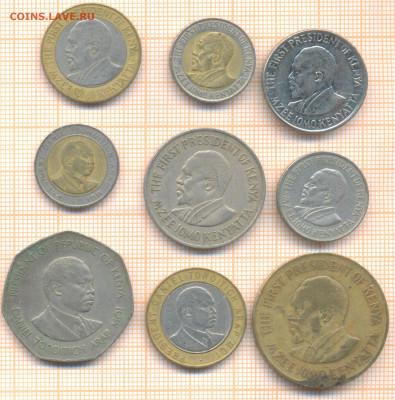 Кения 9 монет, до 20.11.2020 г. 22.00 по Москве - 9 кения 9м 110а