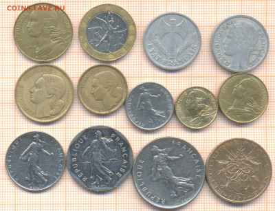 Франция 13 монет, до 20.11.2020 г. 22.00 по Москве - 9а франция 13м 70