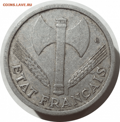 1 франк 1944 г. Франция (Виши) до 17.11.20 в 22:00 МСК - Rounded_20201116_201624