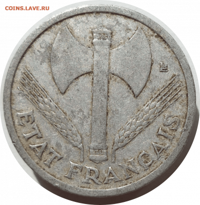 1 франк 1943 г. Франция (Виши) до 17.11.20 в 22:00 МСК - Rounded_20201116_204649