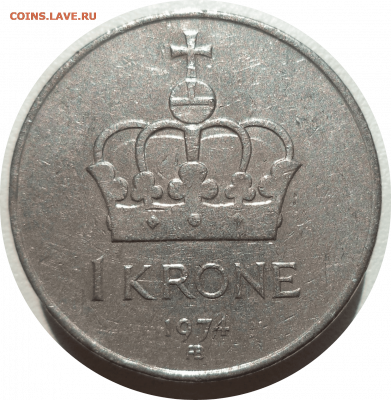 1 крона 1974 г. Норвегия до 17.11.20 в 22:00 МСК - Rounded_20201116_215538