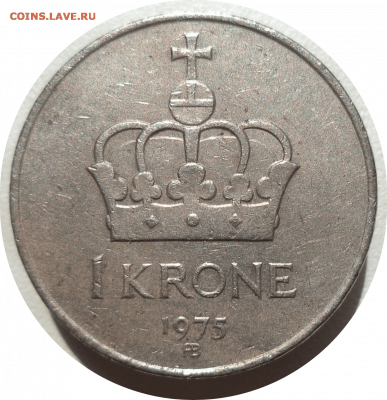 1 крона 1975 г. Норвегия до 17.11.20 в 22:00 МСК - Rounded_20201116_215811