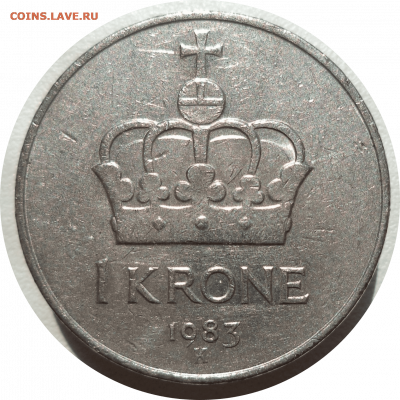 1 крона 1983 г. Норвегия до 17.11.20 в 22:00 МСК - Rounded_20201116_223440