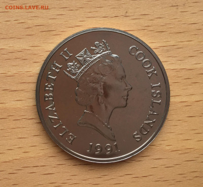 КПД Крона Шайба Острова Кука 5$ долларов 1991 Пингвин - IMG_7633.JPG