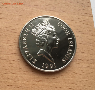 КПД Крона Шайба Острова Кука 5$ долларов 1991 Лев - IMG_7656.JPG