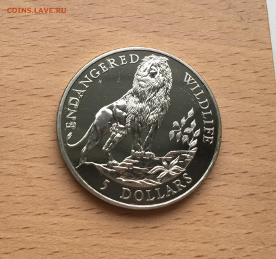 КПД Крона Шайба Острова Кука 5$ долларов 1991 Лев - IMG_7649.JPG