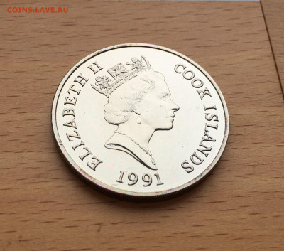 КПД Крона Шайба Острова Кука 5$ долларов 1991 Колибри пчелка - IMG_7698.JPG