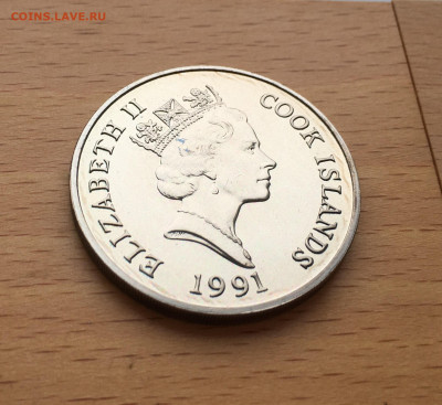 КПД Крона Шайба Острова Кука 5$ долларов 1991 Лань Олень - IMG_7740.JPG