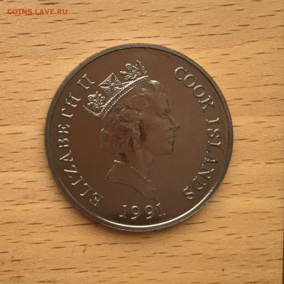 КПД Крона Шайба Острова Кука 5$ долларов 1991 Лань Олень - IMG_7736.JPG