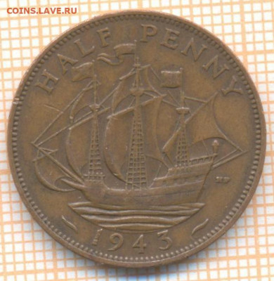 Великобритания полпенни 1943 г., до 24.11.2020 г. 22.00 по М - Великобритания полпенни 1943 2381