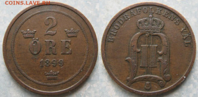 Швеция 2 эре 1899 до 26-11-20 в 22:00 - Швеция 2 эре 1899    201-к81-11366